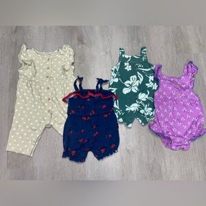 Carter’s Baby Girl Summer Romper Bundle Size 3 Months